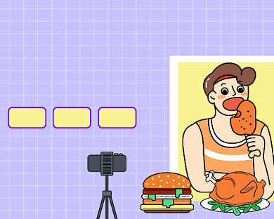 美食直播卡通汉堡包小程序封面背景