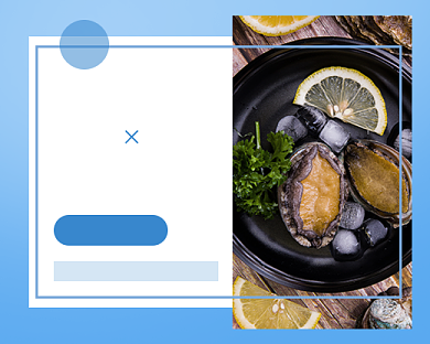 蓝色简约海鲜特惠促销小程序封面背景