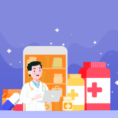 用药误区简约插画公众号次图背景