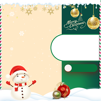 圣诞节平安夜雪人圣诞装饰绿色主图背景