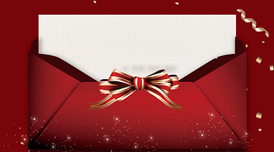 新年礼物红色信封广告banner背景