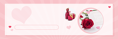 情人节玫瑰礼盒粉色清新美团海报背景