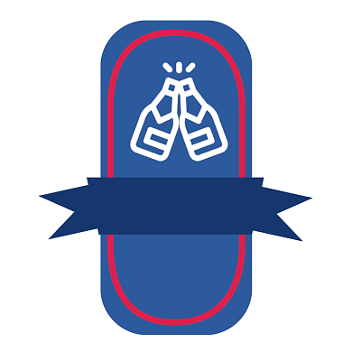 啤酒卡通蓝色简约风标签不干胶背景