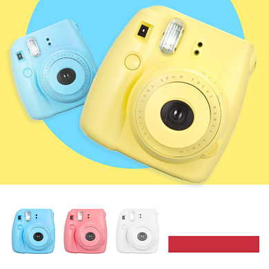 一次成像相机拍立得多色展示简约主图背景