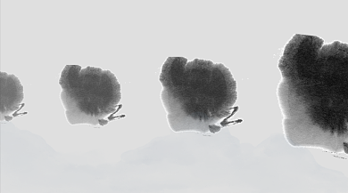 中国水墨作品展简约banner背景