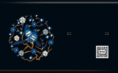 黑金花鸟公司名片背景