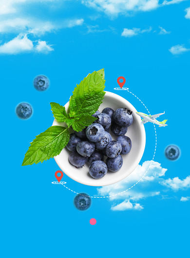 水果蓝色时尚生鲜特惠蓝莓促销海报背景