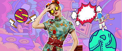 紫色涂鸦个性明星爱豆安利公众号首图背景