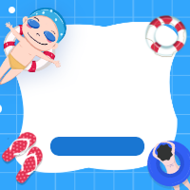 游泳培训招生卡通插画公众号次图背景