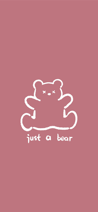 小熊创意可爱简约手机壁纸背景