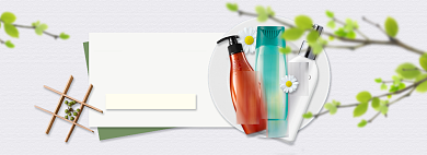 个人洗护洗发水春上新全屏海报模板背景