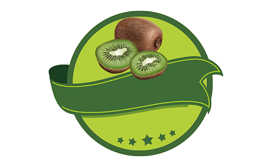 猕猴桃绿色水果食物标签不干胶背景