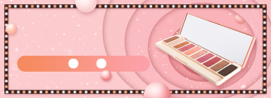 粉色眼影美妆大促打折满减banner背景