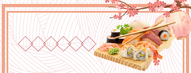 暖心特惠寿司外卖店招背景