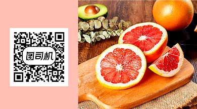 简约水果基地促销宣传关注二维码背景