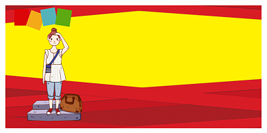 小心台阶卡通简约横版温馨提示卡背景