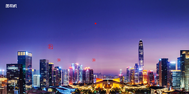 房地产宣传摄影图城市夜景简约展板背景