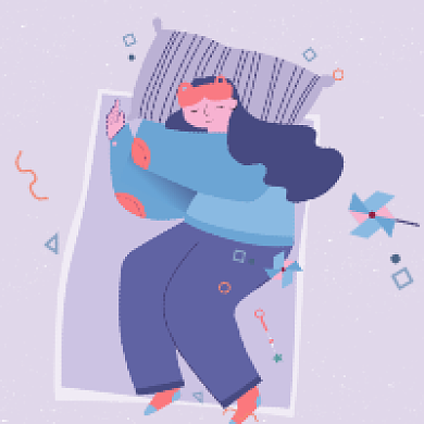 早睡早起可爱插画公众号次图背景