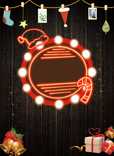 圣诞促销荧光闪光木纹创意简约海报背景