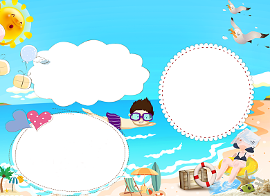 蓝色学生防溺水电子小报背景