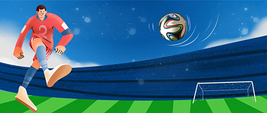 足球社团招新卡通手绘公众号首图背景