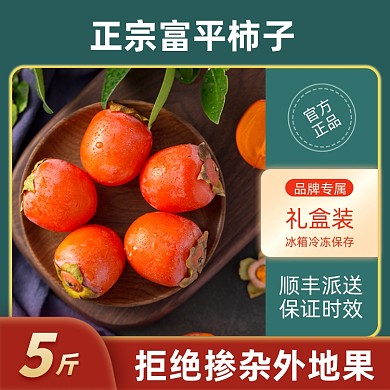 柿子新鲜水果礼盒装促销主图直通车