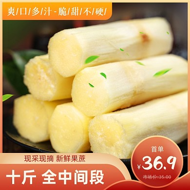 甘蔗新鲜水果彩色渐变主图直通车