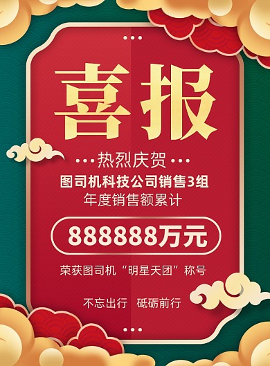 喜报创意中国风印刷海报