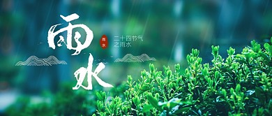 雨水节气茶树春雨宣传公众号首图