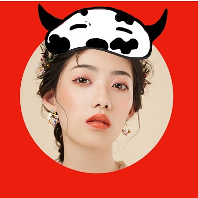 牛年春节帽子牛头牛角微信头像