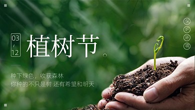 绿色植树节树苗种子环保广告banner
