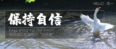 保持自信励志正能量公众号首图