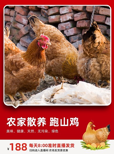 农家家禽促销商务风家禽促销印刷海报