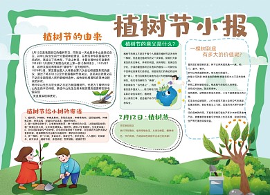 3.12植树节小报手抄报