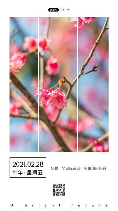 日签唯美小清新手机海报