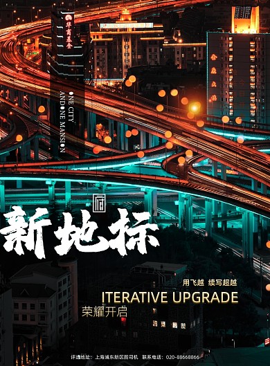 新地标房地产开盘印刷海报