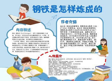 钢铁是怎样炼成的小报手抄报