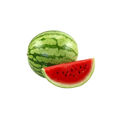 红色西瓜简笔画手绘