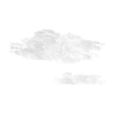 灰色手绘云朵简笔画