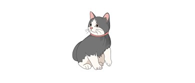 卡通可爱手绘彩色简笔画猫咪