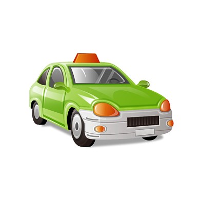 绿色卡通车简约简笔画