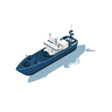 轮船白色手绘简笔画