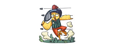 卡通手绘场景鸡简笔画