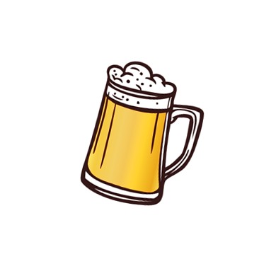 啤酒杯手绘简笔画卡通