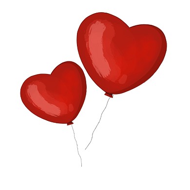 卡通爱心气球简笔画