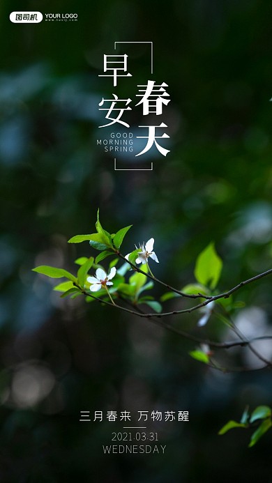 春天唯美摄影风手机海报