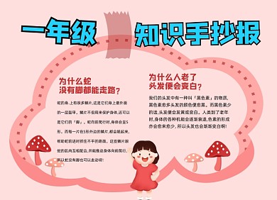 一年级知识科普小百科小报手抄报