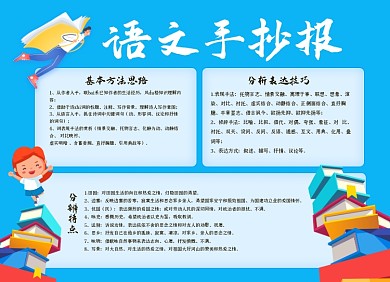 语文解析手绘小报手抄报