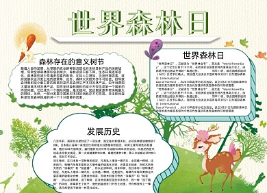 世界森林日小报手抄报