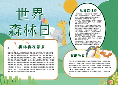 世界森林日绿色小报手抄报